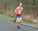 Jon Ascroft doing a good impersonation of a road runner as he storms leg 4