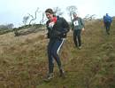 Lucy Hailey on leg 2 having overtaken Ian Nimmo  on the descent