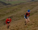 Stuart Whitlie and Simon Peachey leading the race (just) on the climb up West Lomond