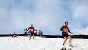 Jason Hubert and Bruce Milne cross the snow field