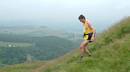 Pete Baxter descending to Castle Campbell