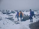 Andy, Pete and Keith on Bleaklow as dawn breaks 