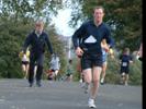 Mark Johnston, on the left, pretending to run