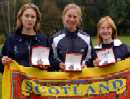 Scottish Girls Uner 18 team (silver medalists, Blake, Shiell and Emsley)