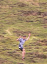 Nathan descending North Berwick Law