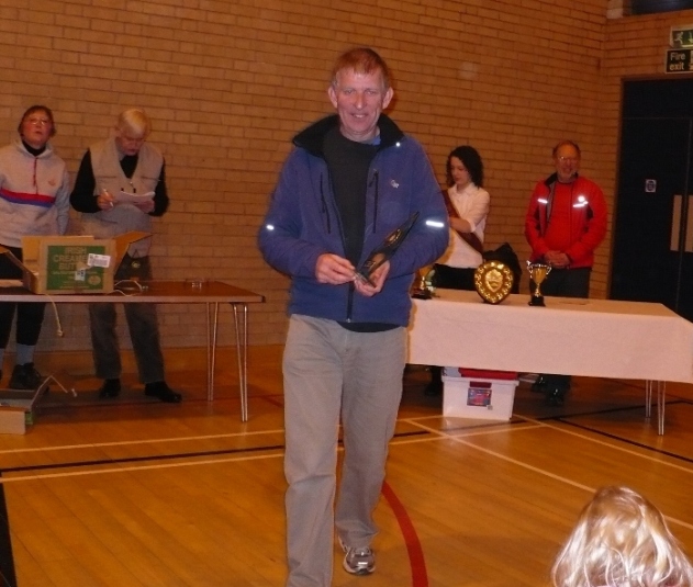 Andy Spenceley picks up his trophy for winning the series Over 50 category