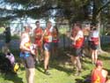 sheltering from the sun before the start