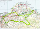 Map of the  Musselburgh Audax route