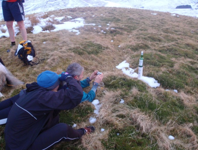 A rare sighting of a bottle of Laphroaig in the Pentlands brought out the twitchers from all over the country - well they were twitching in anticipation at this stage!